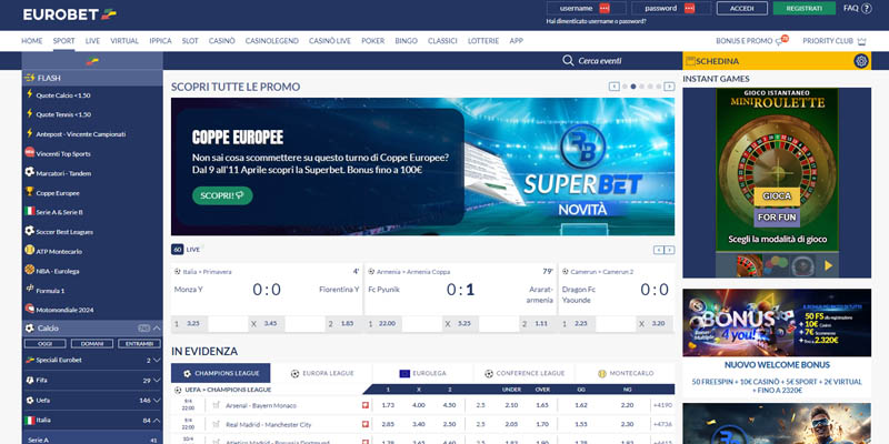 Eurobet scommesse sportive online